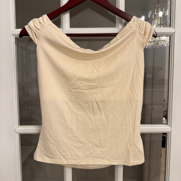 REFORMATION Women's Cream Sleeveless Cowl Neck Top Size M - Picture 2 of 4